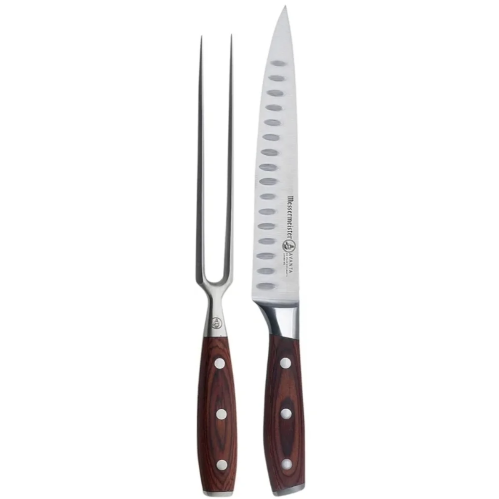 Messermeister Avanta 2-Piece Kullenschliff Carving Set, Pakkawood Handles - L800